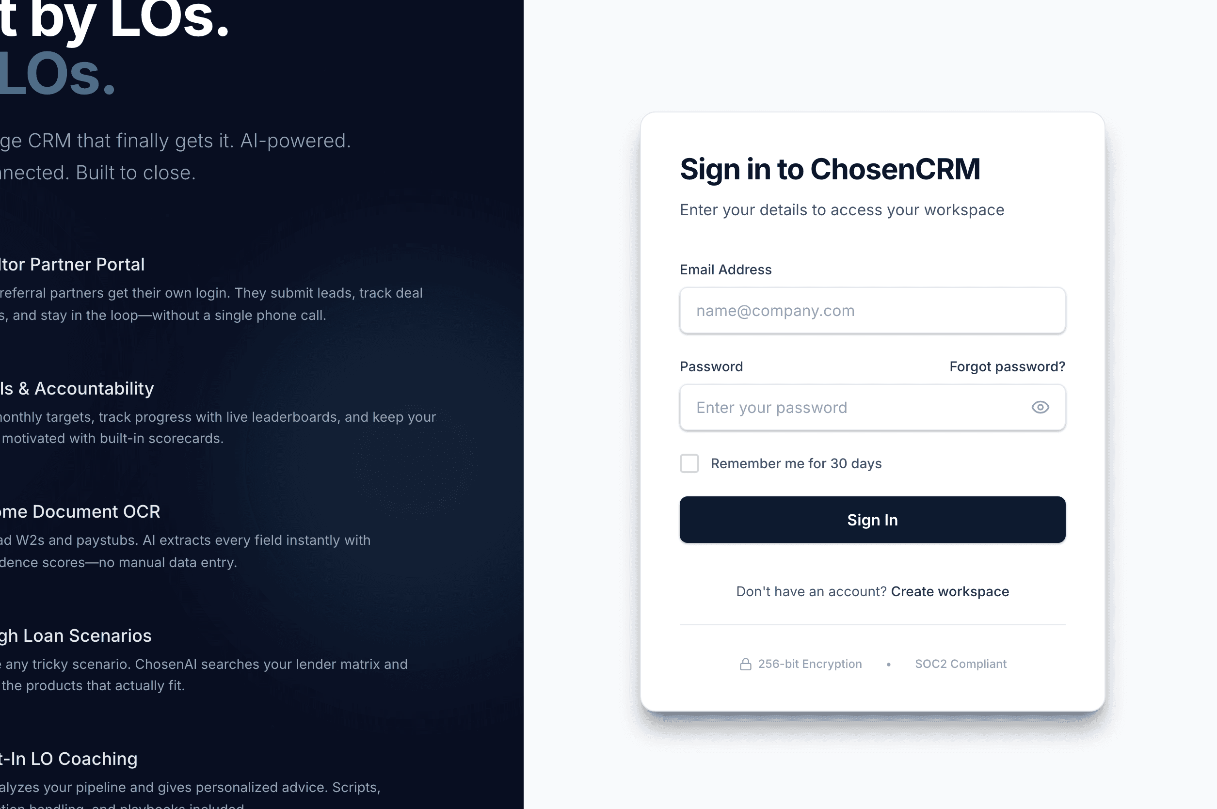 ChosenCRM Unified Inbox — all borrower communications in one view