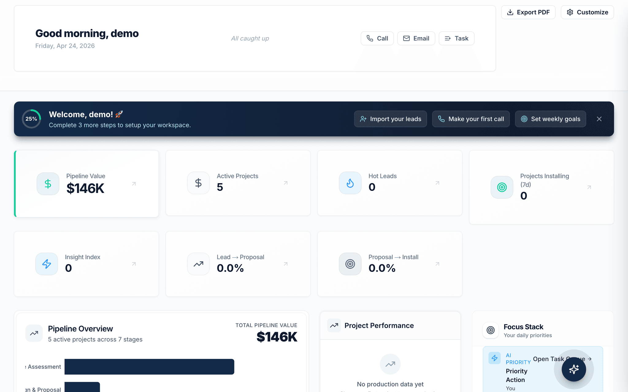 ChosenCRM solar dashboard