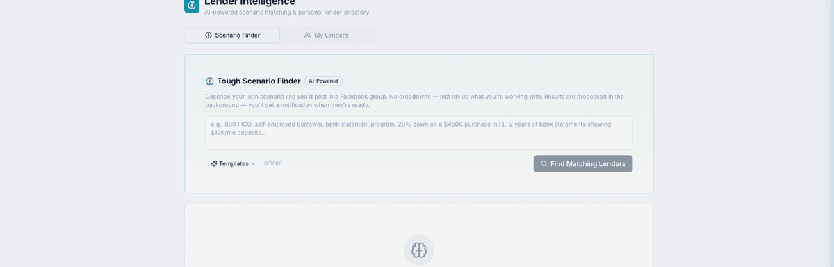 ChosenCRM Scenario Finder — match loan scenarios to lenders instantly